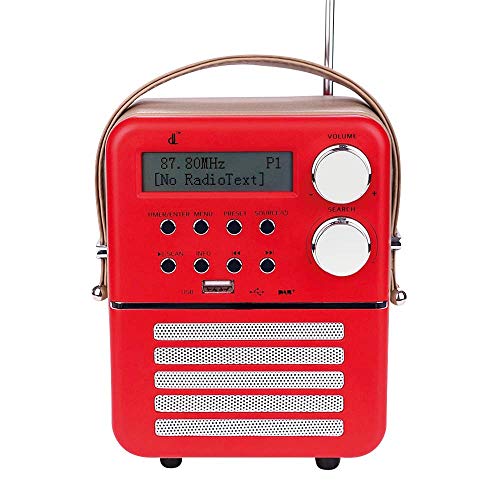 Mini dl Radio Digitale DAB e FM, Bluetooth e USB Play, Funzione Timer e set Sveglia con Batteria Ricaricabile (6.3/4.7/2.9inch)