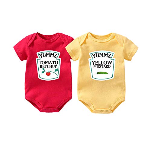 Culbutomind Yummz Tomato Mustard - Pagliaccetto per neonati, colore: rosso e giallo Rosso giallo corto. 10- 12 mesi