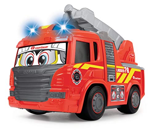 Simba Happy Camion Pompieri Cm. 25, Motorizzato, Luci E Suoni Mezzi Giocattolo