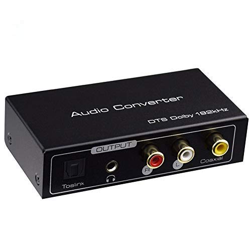 Convertitore DAC HDMI 192 Hz Arc Audio Extractor per HDMI Arc o Toslink, Ottico o Coassiale a Toslink, Ottico + Stereo G/D + Jack 3,5 mm Adattatore Arc Audio per TV.