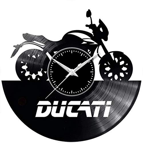 Fusorario Orologio in Vinile da Parete LP 33 Giri Silenzioso Idea Regalo A Tema Ducati