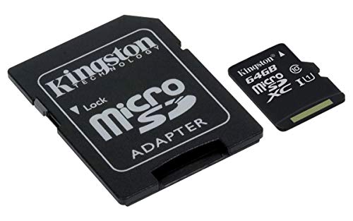 Kingston SDCS/64GB Canvas Select MicroSD, Velocità UHS-I di Classe 10, fino a 80 MB/s in Lettura, con Adattatore SD