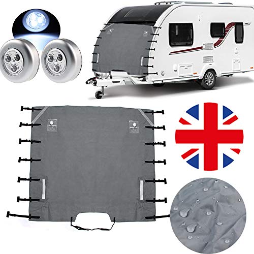 Silvotek Coperture per Camper roulotte - Copri Camper coperture per Caravan con 2 luci a LED, Copertura roulotte Chiusure con Fibbia potenziate Copertura per Camper