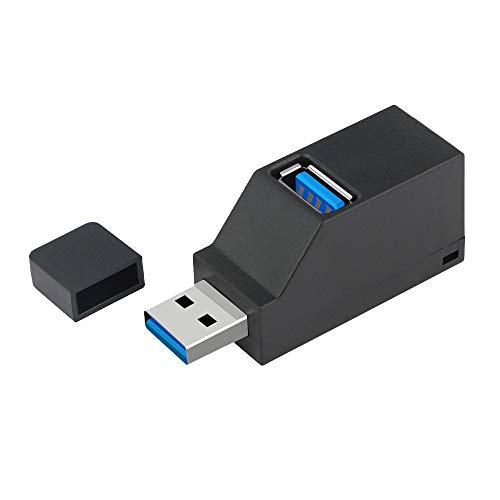 EasyULT USB 3.0 Hub, 3-Porta Splitter Hub (2 USB 2.0 + USB 3.0) Direct Tower Alta velocità USB 3.0 Adattatore Compatibili con Computer Portatili PC Desktop Notebook(Nero)