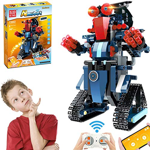 STEM Toys Kit Giocattoli, 349 Pezzo Educational Remote Control Set di Robot a Blocchi per Bambini per Dagli 8 Anni in su, Ricaricabile Robotica fai da te Costruire Kit di Apprendimento (Blu Scuro)