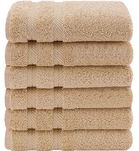 CASA COPENHAGEN Bella, set di 6 asciugamani turchi, include 6 Pcs Hand Towel Stivaletti da pioggia zebrati - Beige