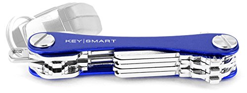 KeySmart - Portachiavi e organizzatore di chiavi compatto (max. 14 chiavi, Blu)