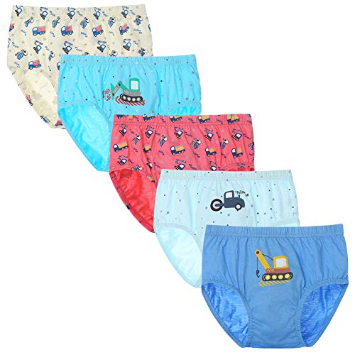 RAISEVERN Intimo Bambino Intimo Bambino Slip Boxer Modello Camion a Righe Modello Ragazzo Pantaloncini Mutande 2-12 Anni 100% Cotone