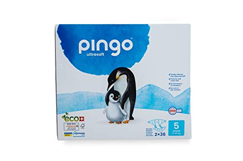Pannolini ecologici pinguino taglia 5 Junior (12-25 kg) - scatola da 2 x 36