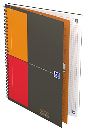 Oxford 400080784 Notebook Spiralato B5 160 Pagine Carta 80gr Rigatura 5mm, App Scribzee, nero