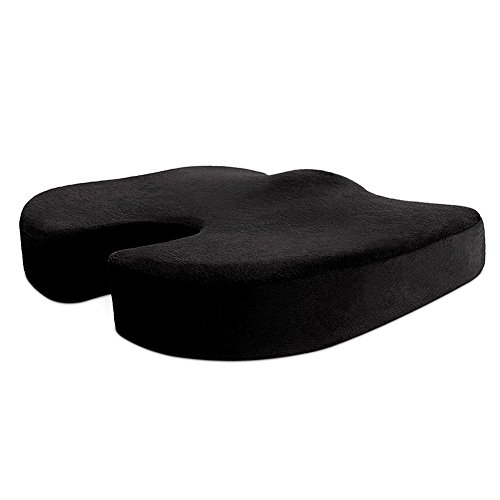 HomDSim - Cuscino Ortopedico in Memory Foam per Il coccige, per sedie, Auto, casa, Ufficio, sedili, Cuscino massaggiante (Nero)