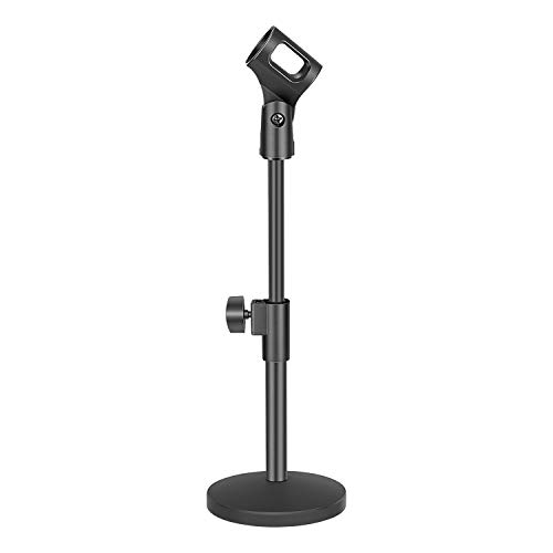 Neewer 20cm Base in Ferro Nero Supporto Microfonico da Tavolo con Microfono Clip