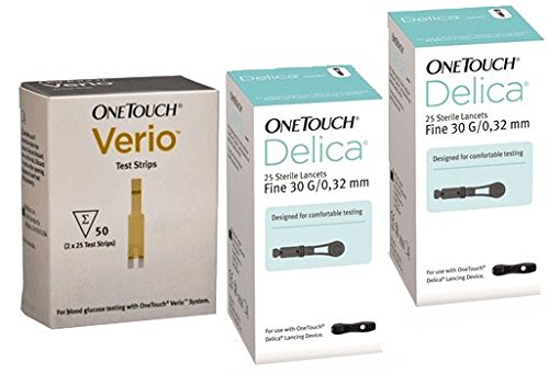 One Touch Verio 50 Strisce e One Touch Delica 50 Lancette Per Controllo Glicemia