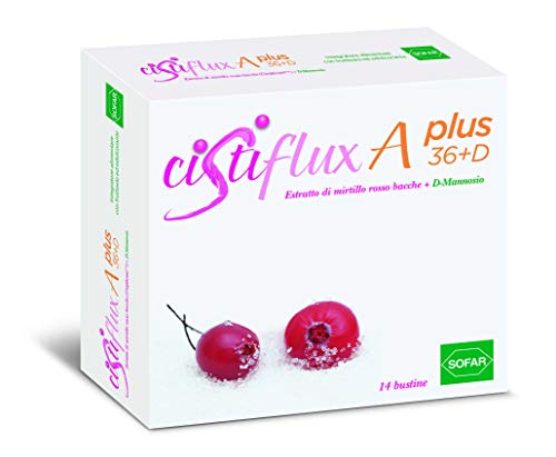 Sofar Cistiflux A Plus 36+D 14 Bustine | Estratto Di Mirtillo Rosso Bacche + D-Mannosio | Integratore Alimentare