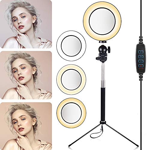 Diyife Luce TIK Tok LED Anello Treppiedi, [ più Recente] LED Luce ad Anello per Selfie Flash Ring Light con treppiede per Trucco, Streaming dal Vivo, Youtube, TIK Tok