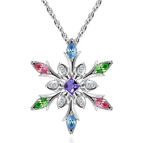 Murtoo Women Necklace Snowflake Pendant Necklace and Decorated with Crystal Gift for Women (Multicolore)