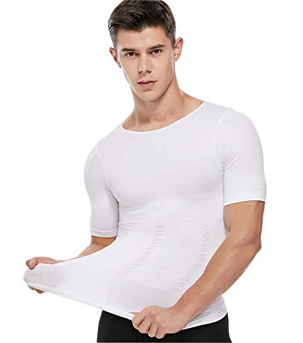 MISS MOLY Canotta Contenitiva Intimo Modellante Compressione Shirt da Uomo Dimagrante Body Shaper Snellente Elastica 2X Stiramento Luce Shaping Underwear