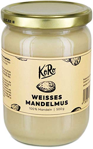 KoRo - Crema bianca di mandorle 100% 500 g - crema senza zuccheri aggiunti, senza sale e senza additivi - vegana, 100% mandorle
