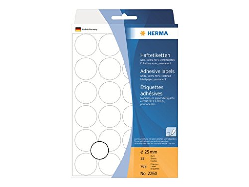 Herma Multi-purpose labels ø 25mm white 768 pcs.