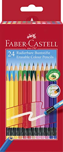 Faber-Castell 116625 - Matite colorate cancellabili, confezione da 24 pezzi