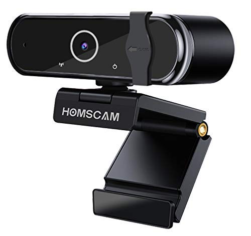 HOMSCAM Webcam 1080P Full HD con Autofocus, Microfono Stereo per Videochiamate, Studi, Registrazione e Giochi Compatibile con Windows, Mac e Android