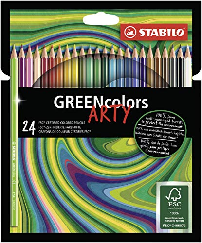 Matita colorata Ecosostenibile - STABILO GREENcolors - ARTY - Astuccio da 24 - Colori assortiti