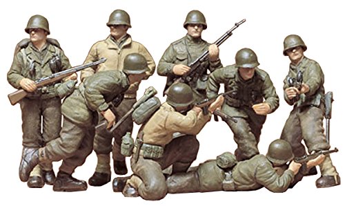 Tamiya 300035048 - Set Statuette Soldati della seconda Guerra Mondiale, 8 pz., Scala 1:35