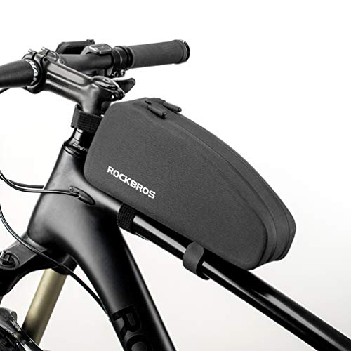 ROCKBROS Borsa Telaio Impermeabile Bici MTB Doppia Cerniera Design Borsa Tubo Anteriore per Bicicletta Grande capacità 1L/1.6L Velcro Regolabile