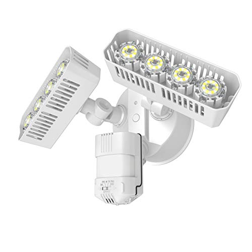 SANSI Faretto LED da 36W con sensore di movimento esterno, 36W (equivalente a 200 Watt) luce di sicurezza a LED, 5000 K luce bianca diurna, super luminosa 3600 lm, IP65 impermeabile, bianca