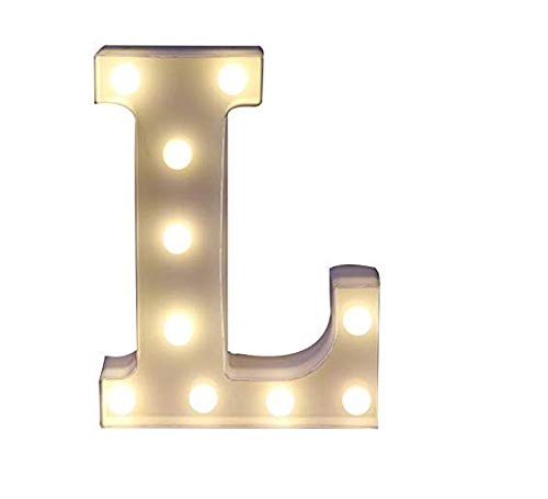 Yuna Lettere Luminose LED Lettere Decorative a LED Lettere dell'alfabeto Bianco (L)