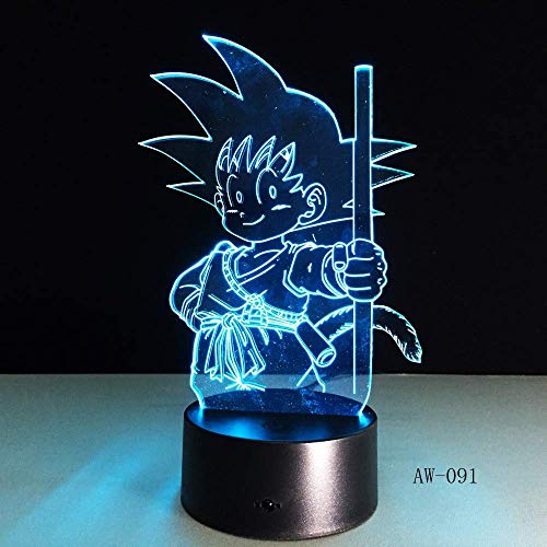 Dragon Ball Super Saiyan God Goku Action Figures Lampada Da Tavolo 3D Illusion Lampada Da Notte A 7 Colori Che Cambia Colore Regali Per Bambini