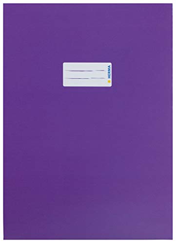 HERMA 19756 - Copertina per quaderno, formato A4, con etichetta per scrivere, in cartone robusto e resistente, colore: viola