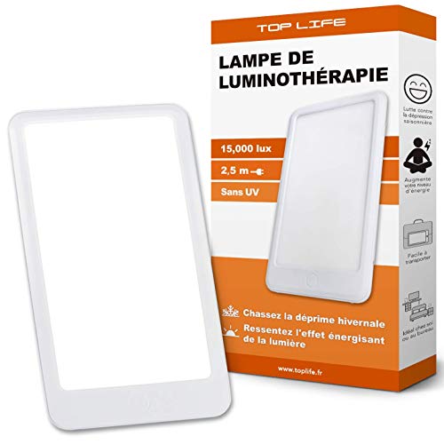 Lampada per terapia della luce 15000 Lux - Potente Luce Antidepressiva - Lampada da Giorno Regolabile con 3 Intensità - Efficacia Terapeutica Comprovata Contro la Depressione Stagionale