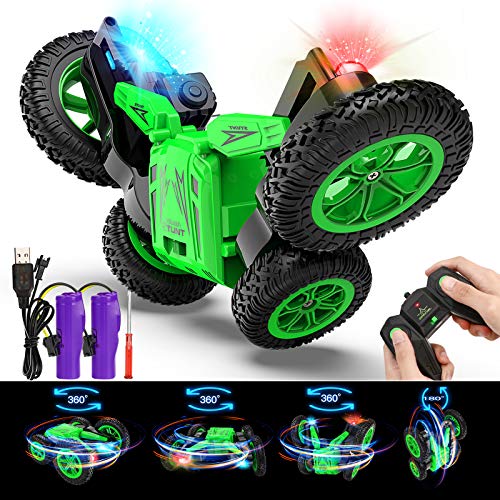 joylink Macchina Telecomandata, 2.4GHZ 4WD RC Auto Telecomandata per Bambini 360° Rotazione RC Stunt Car con Luci a LED Alta velocità Macchina Radiocomandata