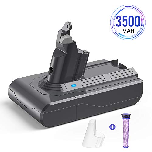 Batteria per Dyson V6, Yaber 21.6V 3500mAh Batteria di Ricambio per V6 DC62 DC59 DC61 DC58 DC72 DC74 SV03 SV09 Aspirapolvere con 1 Filtro