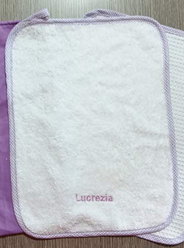 Crociedelizie, asciugamano salvietta ricamo nome bimbo personalizzato