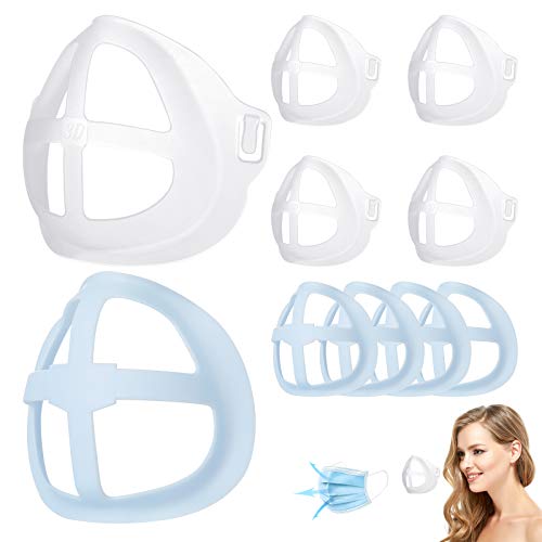 Wawech 10 PCS Staffa per maschera 3D, supporto interno in silicone traspirante per il viso, supporto interno per maschera per il viso, protezione per rossetto riutilizzabile