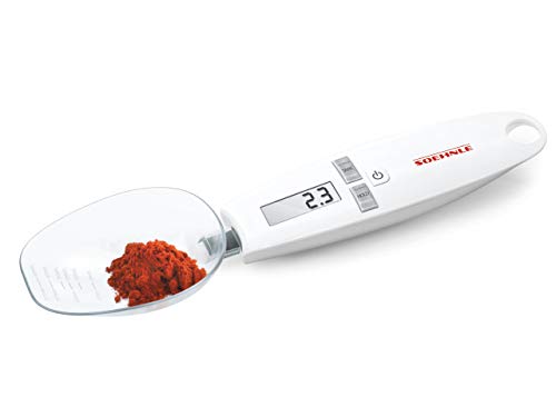 Soehnle Cooking Star Bilancia da Cucina Digitale a Cucchiaio, con Ripartizione a 0.1 g e Portata Max. di 500 g, Bianco