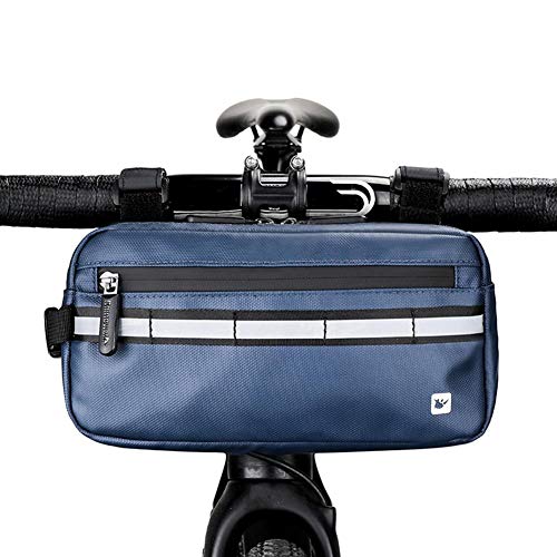 Borsa da manubrio per bici, Borsa da ciclismo riflettente con telaio per bicicletta, Borsa anteriore impermeabile di grande capacità per bici da corsa Scooter Bicicletta pieghevole Bicicletta