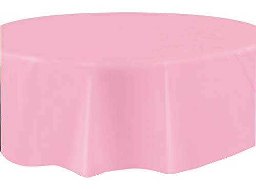 Unique Party Plastic Tablecover Tovaglia Plastificata Rotonda, Rosa