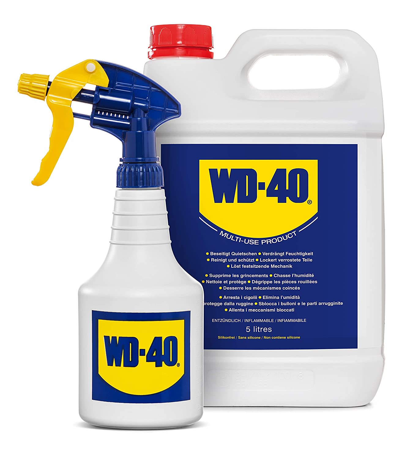 WD-40 Prodotto Multifunzione - Lubrificante Tanica da 5 lt + Dosatore Spray incluso