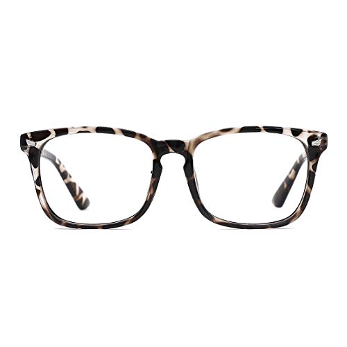 TIJN Occhiali da vista Retro Square Frame Occhiali da vista Occhiali da vista senza montatura con lenti trasparenti per donna Uomo