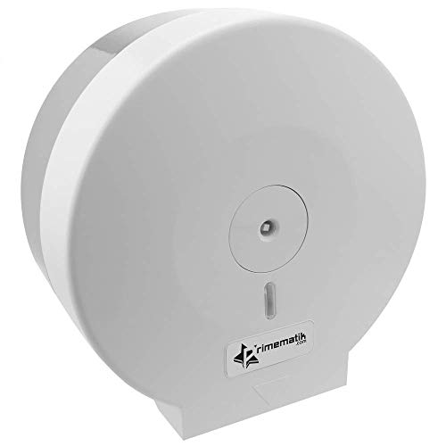 PrimeMatik - Distributore di Carta igienica. Porta Rotolo Industriale Bianco per Il Bagno