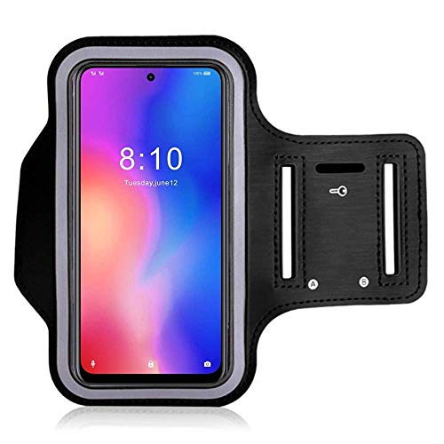 Fascia da Braccio Portacellulare per Xiaomi Mi 9 Lite / 9T / Redmi Note 8T 7 8 8A, OPPO A9 / Realme X2 Pro Cinturino Regolabile Sportive Custodia Porta Telefono per Correre con Supporto Chiave