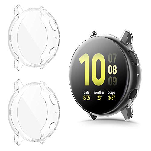 CAVN Pellicola Protettiva Compatibile con Samsung Galaxy Watch Active 2 40mm Custodia [2-Pezzi], TPU Pellicola Cover Protettiva Resistente Urti Schermo Protezione Pellicola Custodia per Active 2 40mm