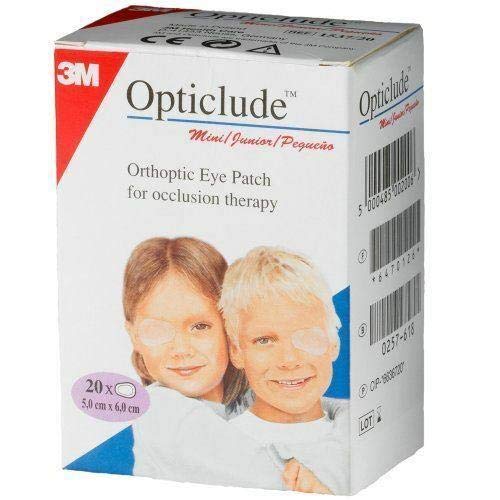 3M Opticlude Junior Orthoptic Eye Patches, 5cm x 6.2cm, Pack of 20