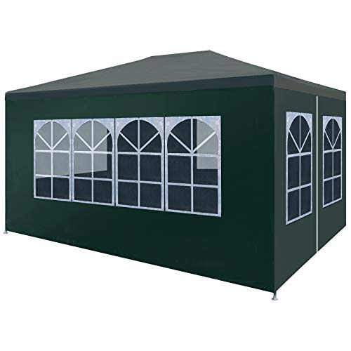 vidaXL Tendone per Feste in PE 3x4 m Verde Tenda da Giardino Gazebo Eventi