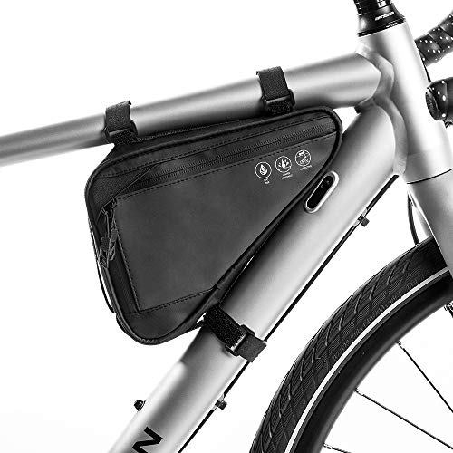 Nasjac Borsa con Telaio Triangolare per Bici, Borsa da Manubrio Anteriore Impermeabile da Ciclismo Borsa da Sella con Cinturino per Borsa con Striscia Riflettente