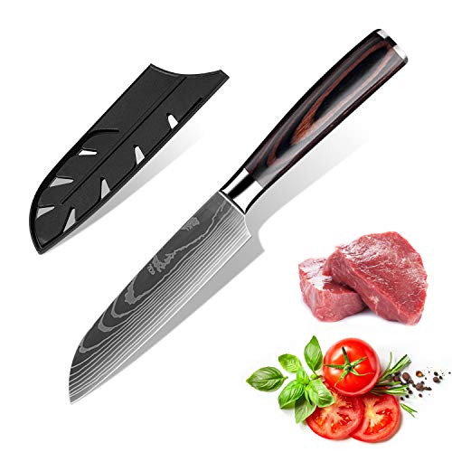 KEPEAK Coltello da Cucina, Coltelli da Cucina Affilati in Acciaio Inossidabile di Diverse Dimensioni con Impugnatura Confortevole, Coltello da Cucina Antiruggine per Cucina/Ristorante (E)