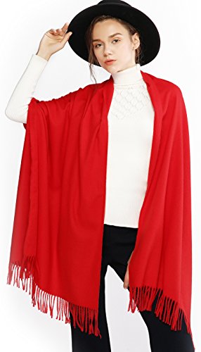 RIIQIICHY Donna Sciarpa Scialle Pashmina Invernale Elegante Lungo Morbida Calda Stole Avvolgere Rosso